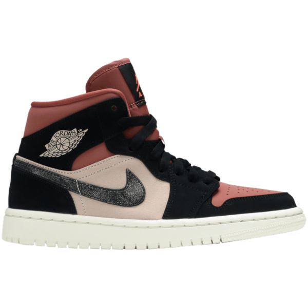 Jordan 1 Mid Burgundy Dusty Pink Women's