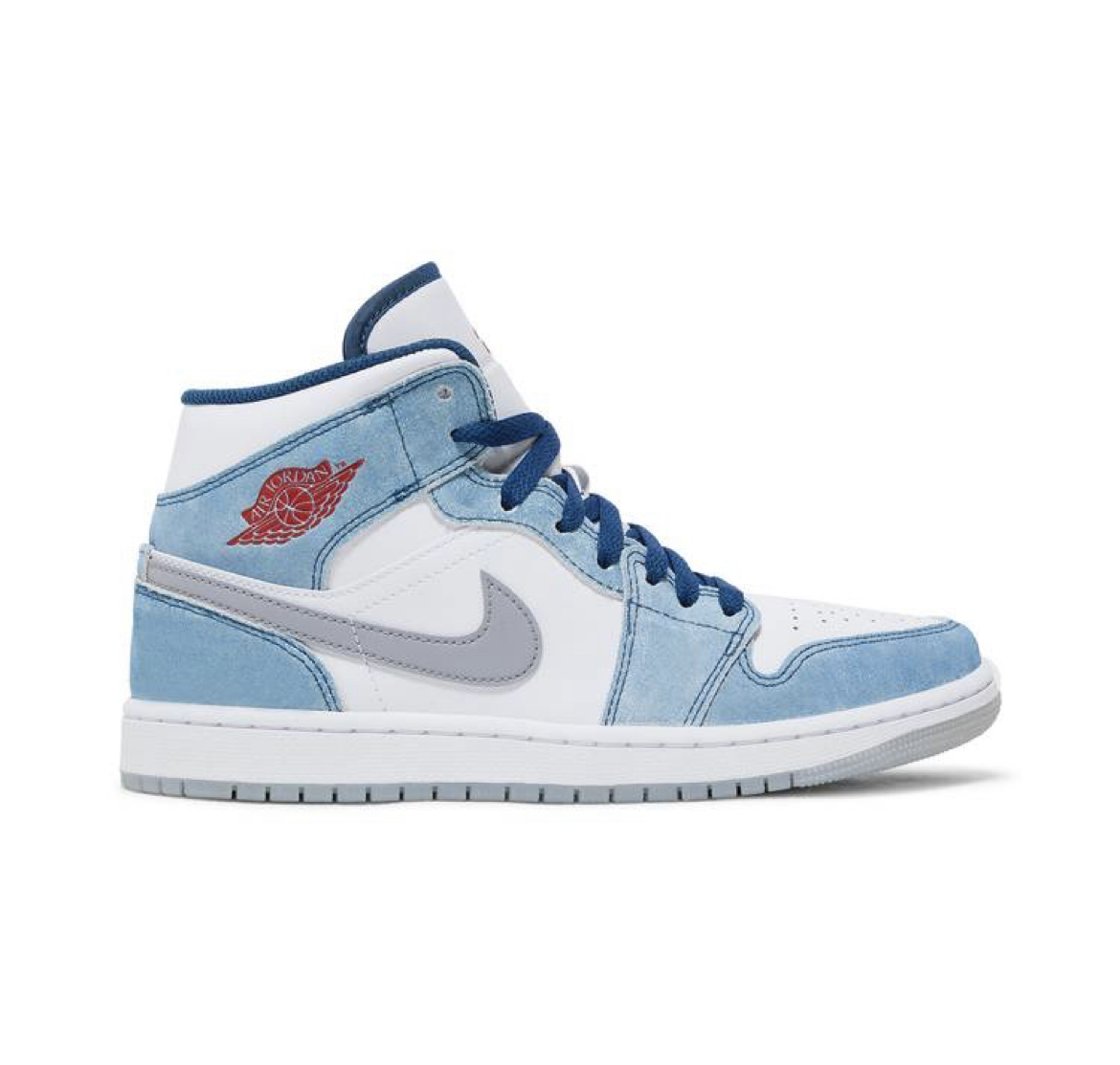 Air Jordan 1 Mid French Blue Fire Red