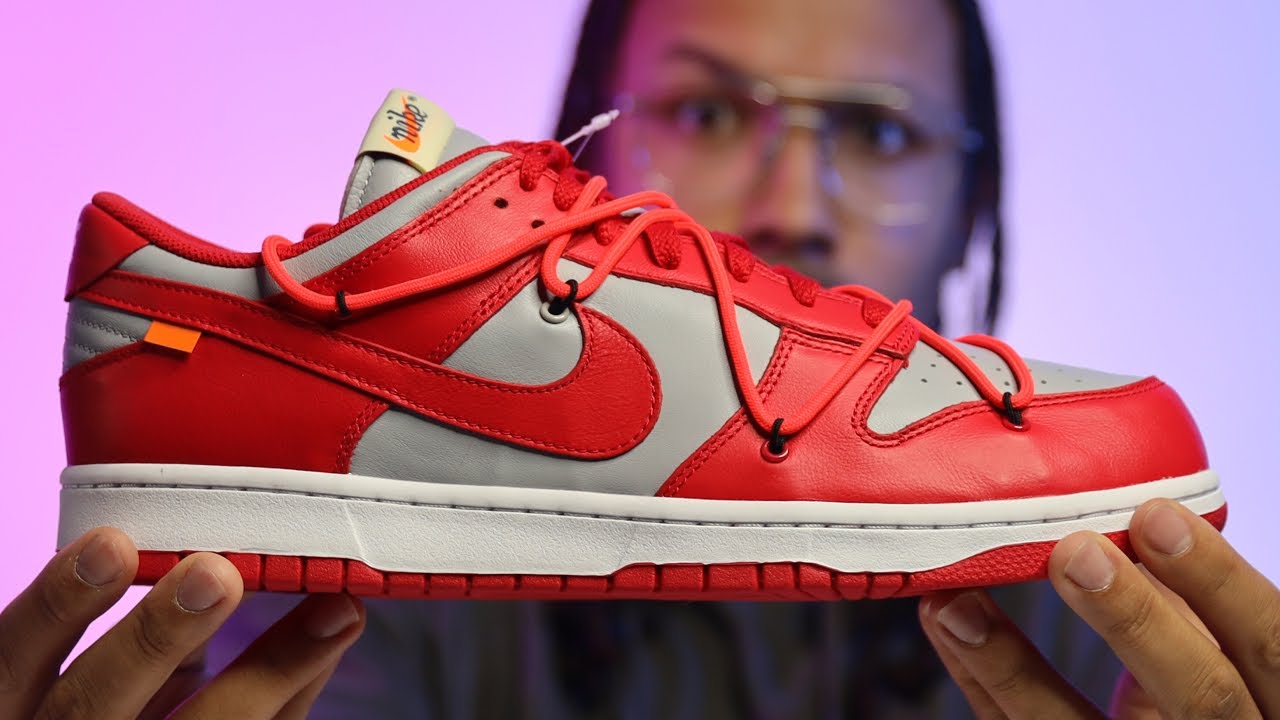 We discover the Nike Dunk Low Off White University Red