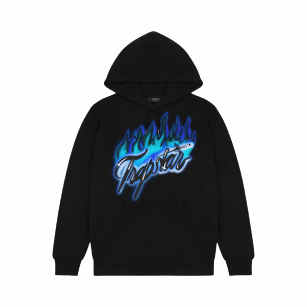 Trapstar Flame Print Hoodie Black