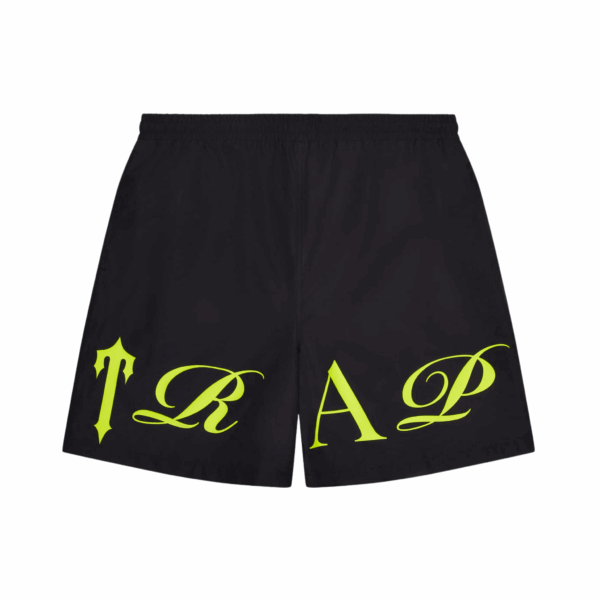 Trapstar Script Shell Shorts - Black/Slime